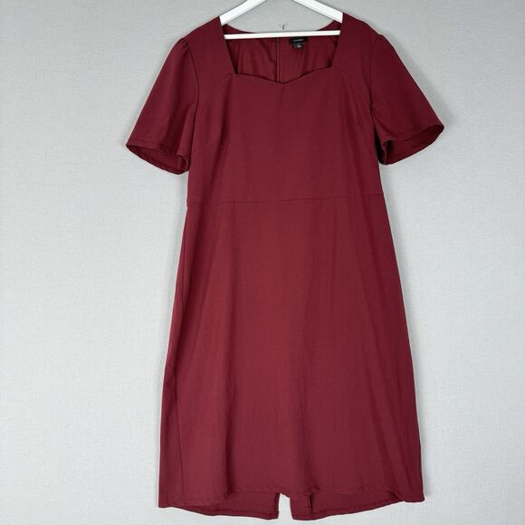 Halogen Dresses & Skirts - Halogen Womens Dress XXL Burgundy Midi Shift Cocktail Retro Modest Office Chic
